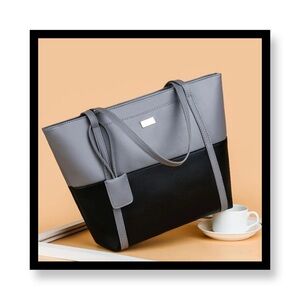 NWT Two-Tone Gray Tote Bag